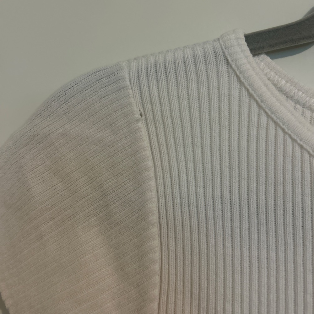 Absolutely White Ribbed Short Sleeve Top - Picture 3 of 4